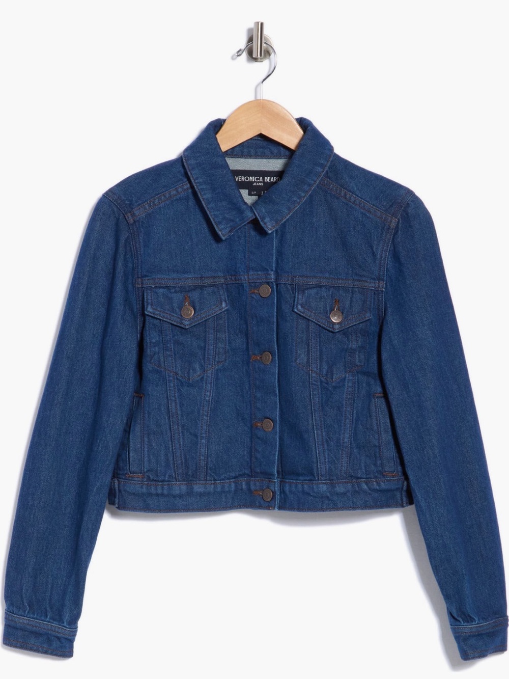 Veronica Beard Dark Wash Cara Cropped Denim Jacket NWT